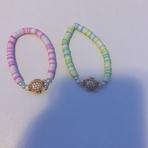 2 pc turtle bracelet set